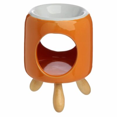 Brûleur sur pieds cylindre coloré orange
